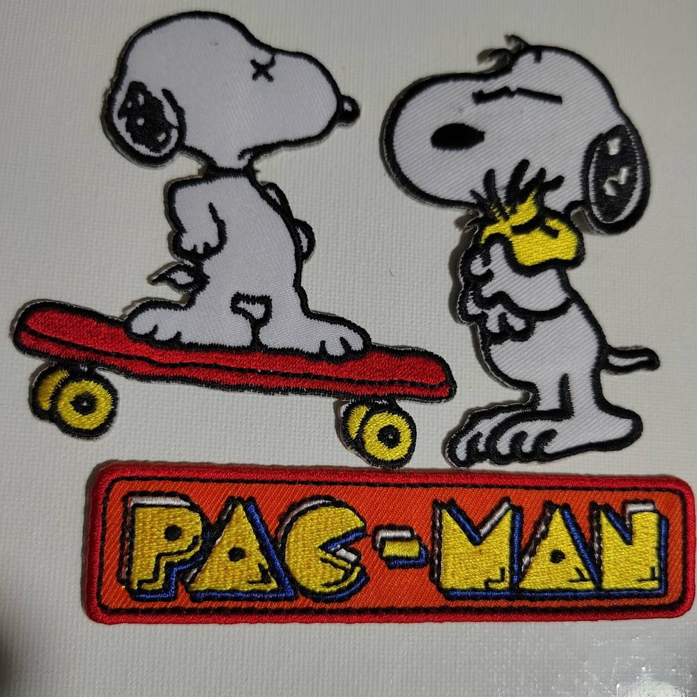 Snoopy and Pac-Man Clothing Patches - 3 Multicolor Patches Sold As bundle 😲🔥